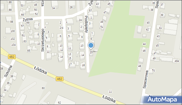 Zduńska Wola, Podbipięty Longinusa, 13, mapa Zduńska Wola