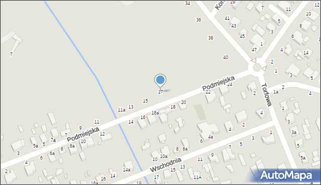 Zduńska Wola, Podmiejska, 17, mapa Zduńska Wola