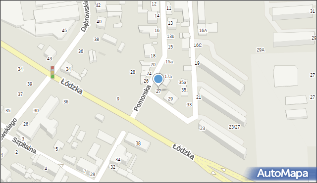 Zduńska Wola, Pomorska, 27, mapa Zduńska Wola