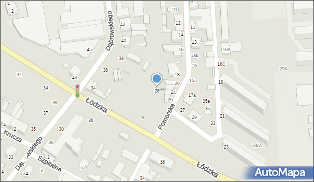 Zduńska Wola, Pomorska, 28, mapa Zduńska Wola