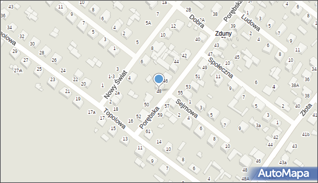 Zduńska Wola, Porębska, 48, mapa Zduńska Wola