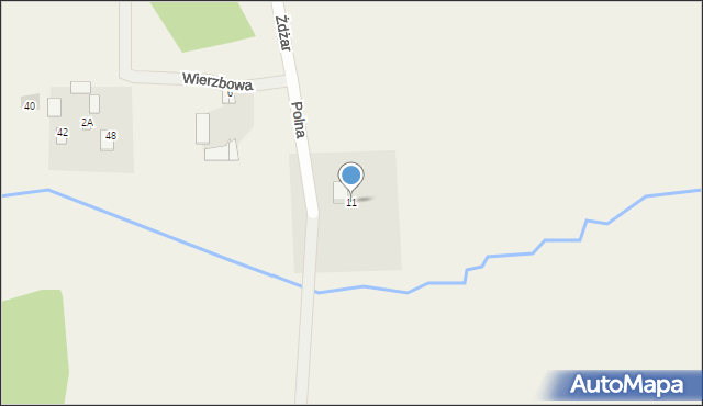 Żdżar, Polna, 11, mapa Żdżar