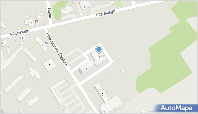 Zdzieszowice, Powstańców Śląskich, 3, mapa Zdzieszowice