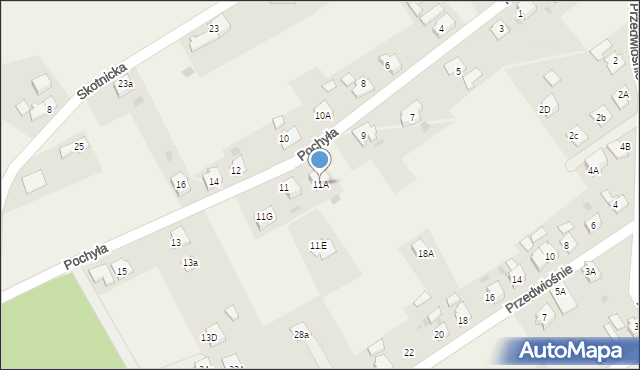 Zebrzydowice, Pochyła, 11A, mapa Zebrzydowice