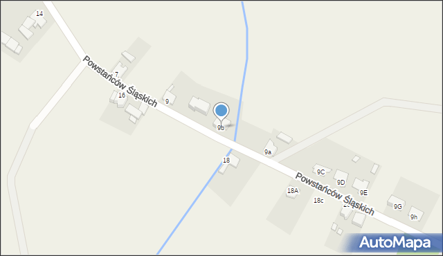 Żędowice, Powstańców Śląskich, 9b, mapa Żędowice