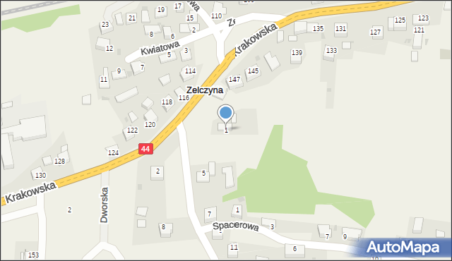 Zelczyna, Podgórska, 1, mapa Zelczyna