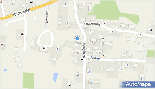 Zelczyna, Podgórska, 14, mapa Zelczyna