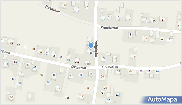 Zelczyna, Podgórska, 56, mapa Zelczyna