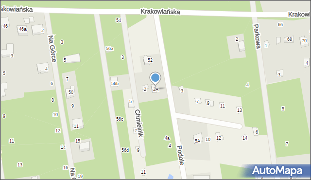Żelechów, Podole, 2A, mapa Żelechów