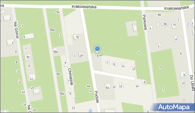 Żelechów, Podole, 3, mapa Żelechów