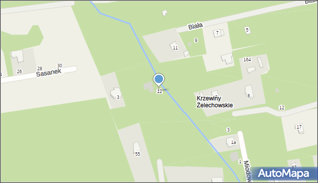 Żelechów, Polanki, 12, mapa Żelechów