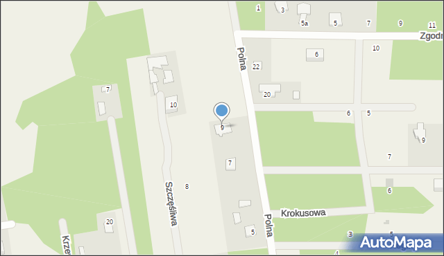 Żelechów, Polna, 9, mapa Żelechów