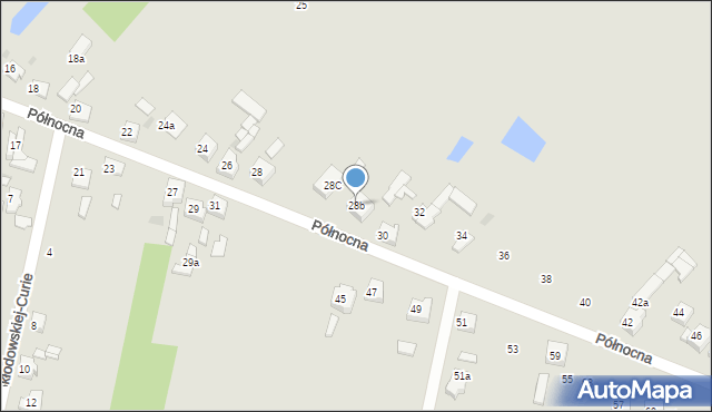 Zelów, Północna, 28b, mapa Zelów