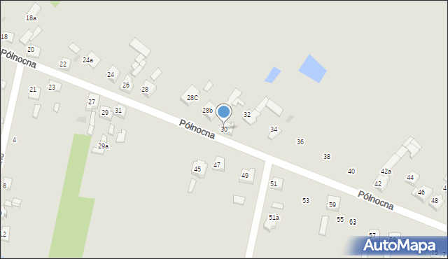 Zelów, Północna, 30, mapa Zelów