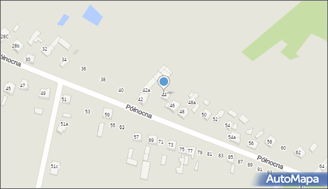 Zelów, Północna, 44, mapa Zelów