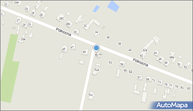 Zelów, Północna, 51, mapa Zelów