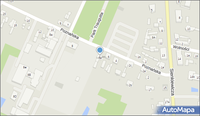 Zelów, Poznańska, 6a, mapa Zelów