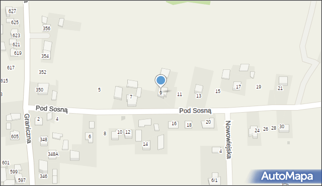Żerkowice, Pod Sosną, 9, mapa Żerkowice