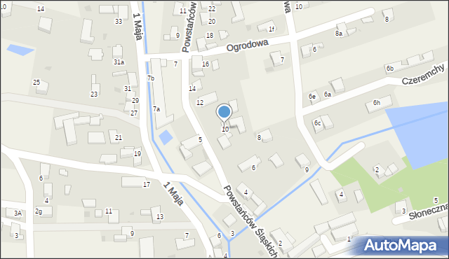 Żernica, Powstańców Śląskich, 10, mapa Żernica