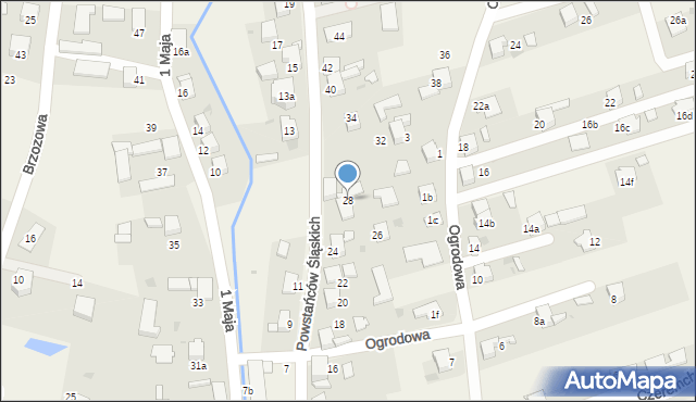 Żernica, Powstańców Śląskich, 28, mapa Żernica