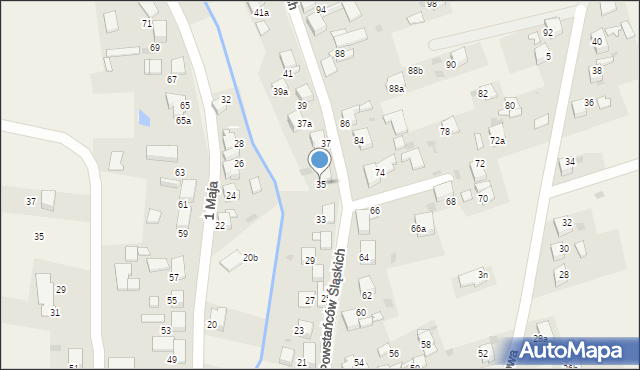 Żernica, Powstańców Śląskich, 35, mapa Żernica