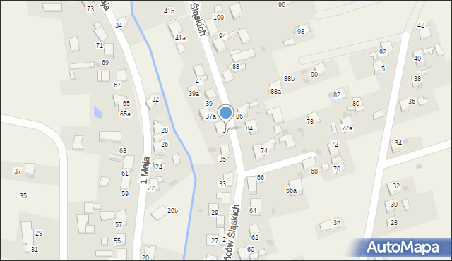 Żernica, Powstańców Śląskich, 37, mapa Żernica