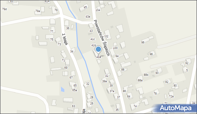 Żernica, Powstańców Śląskich, 41a, mapa Żernica