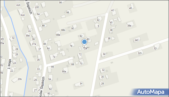 Żernica, Powstańców Śląskich, 72a, mapa Żernica