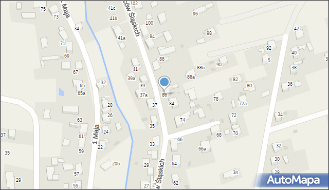Żernica, Powstańców Śląskich, 86, mapa Żernica