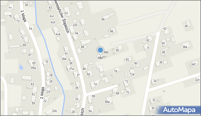 Żernica, Powstańców Śląskich, 88a, mapa Żernica