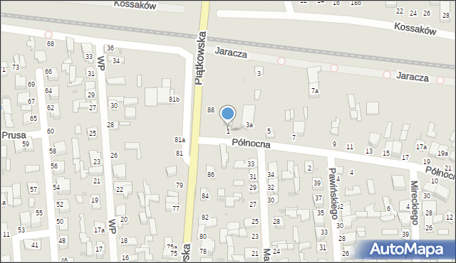 Zgierz, Północna, 1, mapa Zgierz