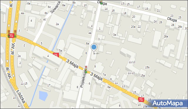 Zgierz, Popiełuszki Jerzego, bł. ks., 7, mapa Zgierz