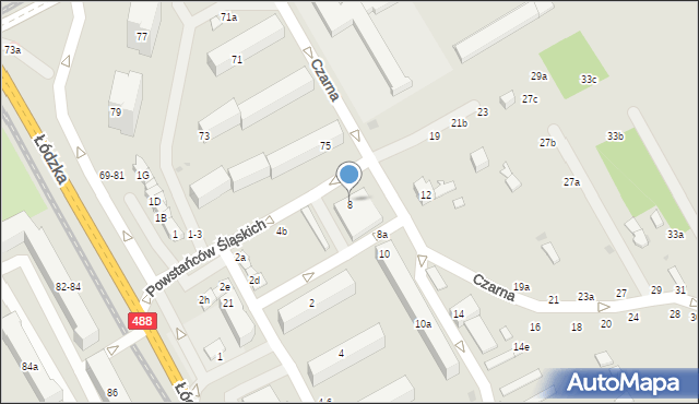 Zgierz, Powstańców Śląskich, 8, mapa Zgierz