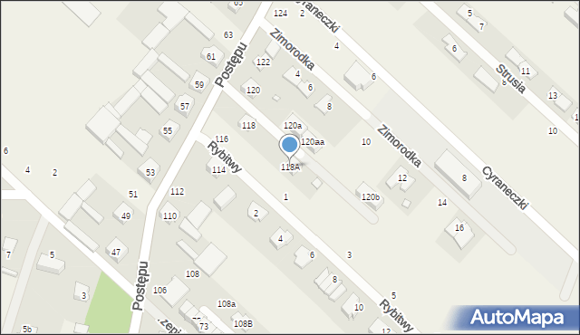 Zgorzała, Postępu, 118A, mapa Zgorzała