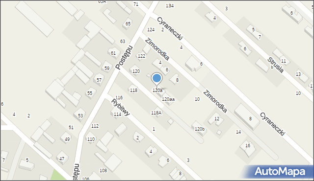 Zgorzała, Postępu, 120a, mapa Zgorzała