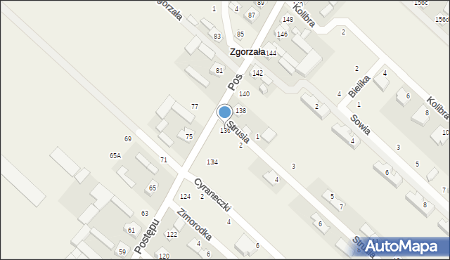 Zgorzała, Postępu, 136, mapa Zgorzała