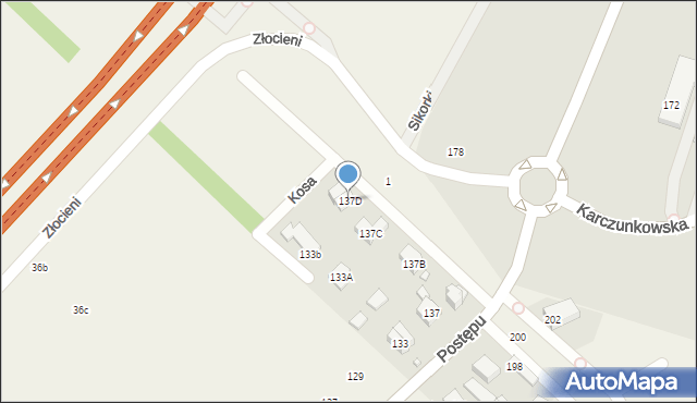 Zgorzała, Postępu, 137D, mapa Zgorzała