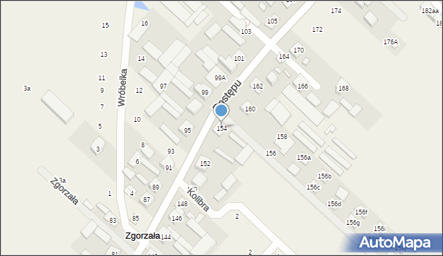 Zgorzała, Postępu, 154, mapa Zgorzała