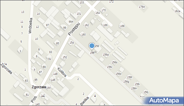 Zgorzała, Postępu, 156, mapa Zgorzała