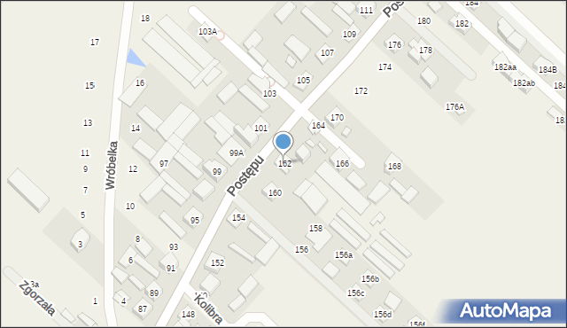 Zgorzała, Postępu, 162, mapa Zgorzała
