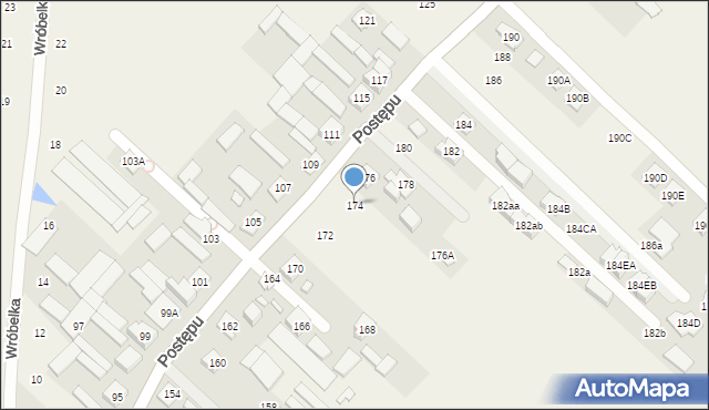 Zgorzała, Postępu, 174, mapa Zgorzała