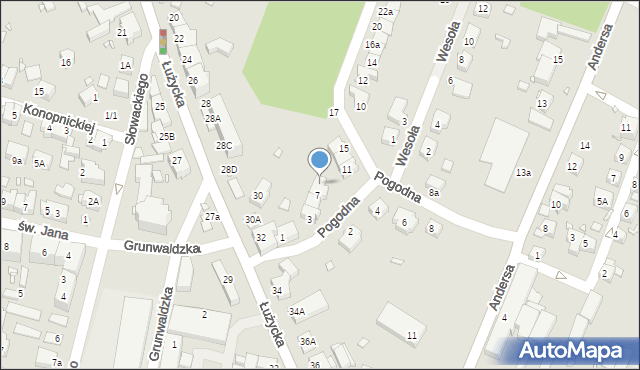 Zgorzelec, Pogodna, 9, mapa Zgorzelec