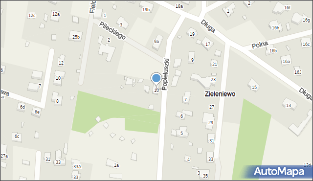 Zieleniewo, Popiełuszki Jerzego, bł. ks., 10, mapa Zieleniewo