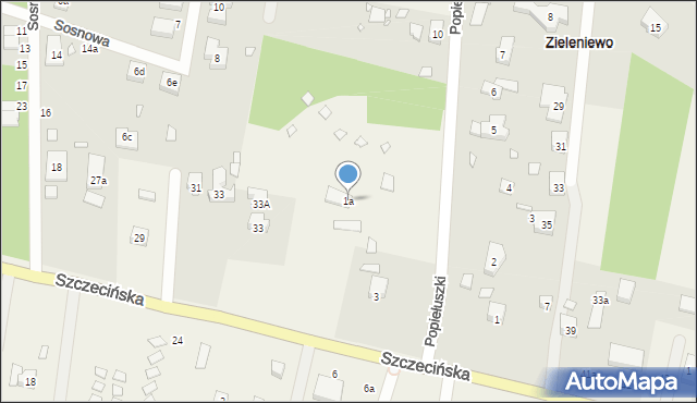 Zieleniewo, Popiełuszki Jerzego, bł. ks., 1a, mapa Zieleniewo
