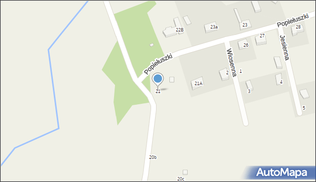 Zieleniewo, Popiełuszki Jerzego, bł. ks., 21, mapa Zieleniewo