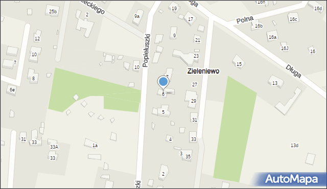 Zieleniewo, Popiełuszki Jerzego, bł. ks., 6, mapa Zieleniewo