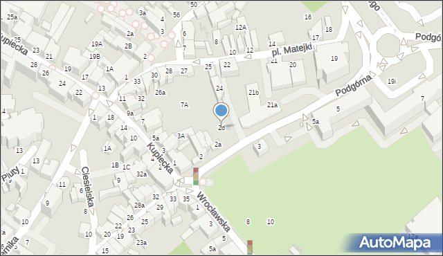 Zielona Góra, Podgórna, 2d, mapa Zielona Góra