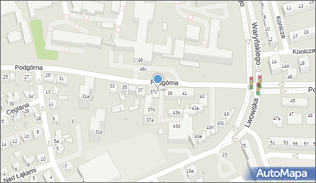 Zielona Góra, Podgórna, 37d, mapa Zielona Góra