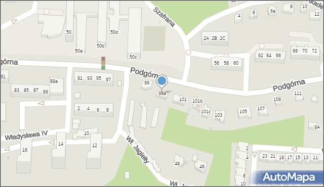 Zielona Góra, Podgórna, 99a, mapa Zielona Góra