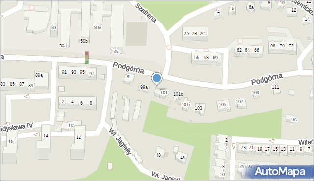 Zielona Góra, Podgórna, 99b, mapa Zielona Góra